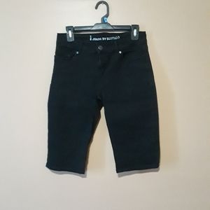 Women's black bermuda jeans